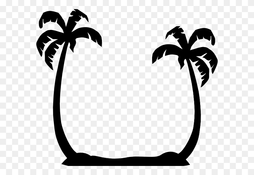 600x520 Tall Palm Trees Clip Art - Palm Tree With Coconuts Clipart