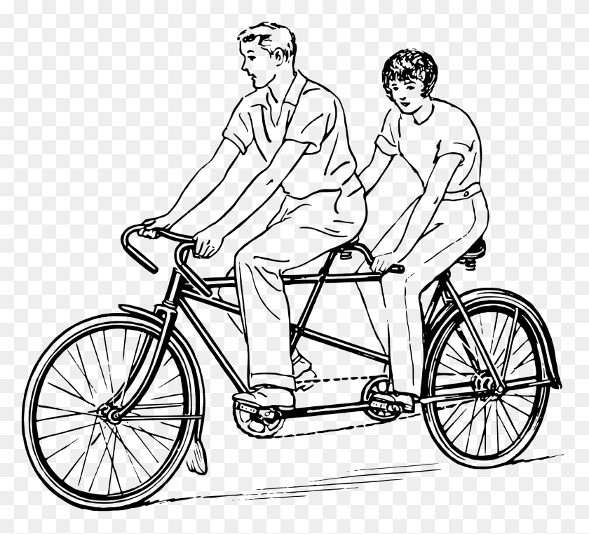 2000x1799 Tandem - Tandem Bicycle Clipart