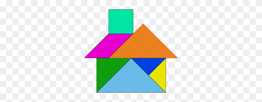 300x268 Tangram House Blocks Clip Art Free Images For Lots Of Games - Pattern Blocks Clipart