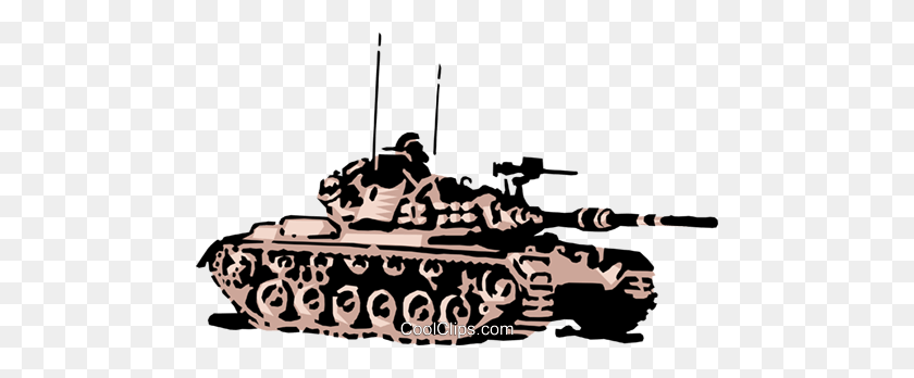 480x288 Tanque Libre De Regalías Vector Clipart Ilustración - Artillería Clipart