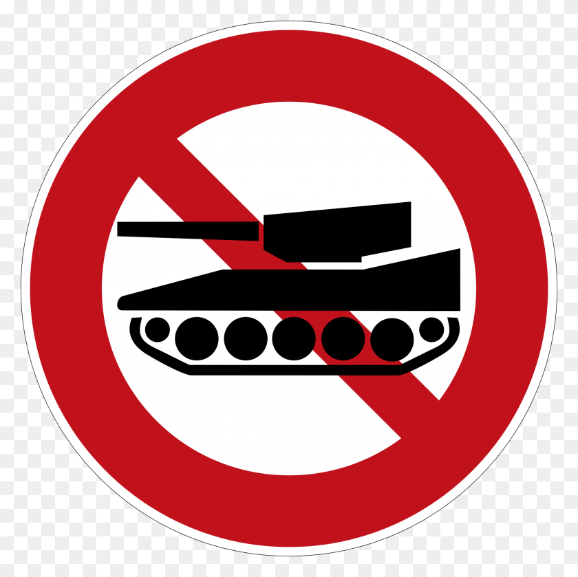 2000x2000 Tanks Prohibited - Red Slash PNG