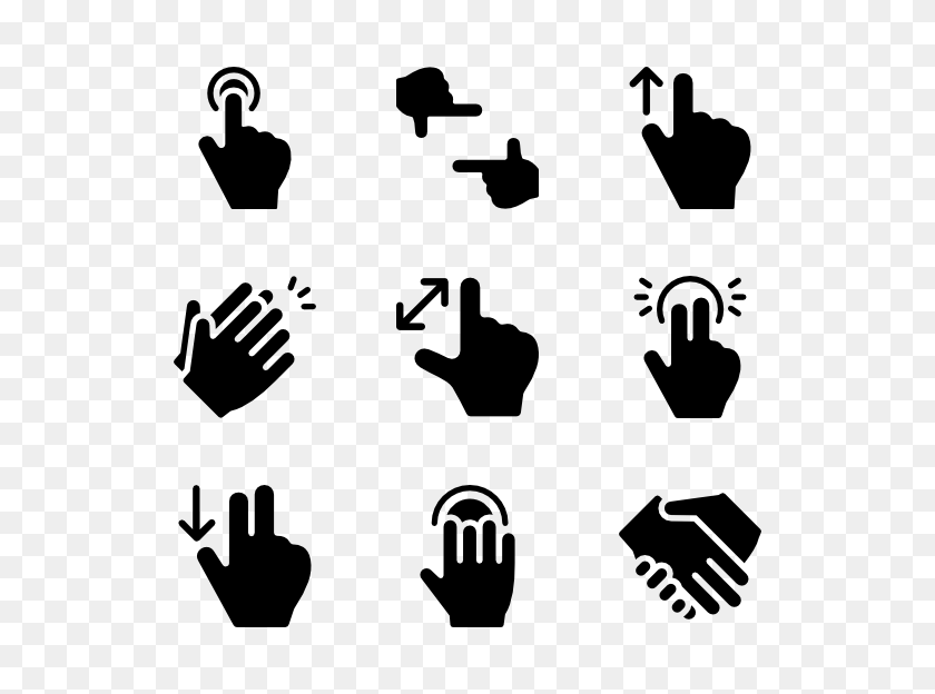 600x564 Tap Icons - Hand Vector PNG