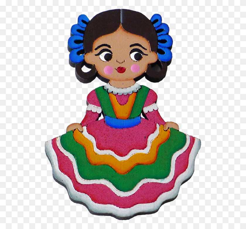 534x720 Магнит Традиционного Платья Тапати, Идеи Деревянной Куклы - Мексиканская Танцовщица Клипарт
