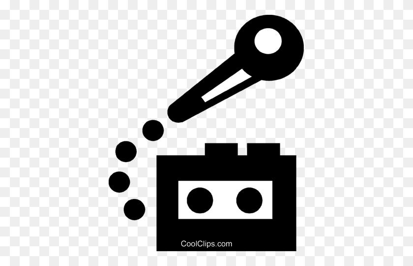 397x480 Tape Recorder And Microphone Royalty Free Vector Clip Art - Recorder Clipart