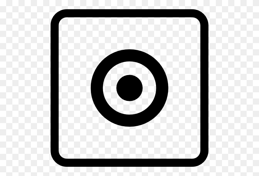 512x512 Target Concentric Circles Symbol In Square Button - Concentric Circles PNG