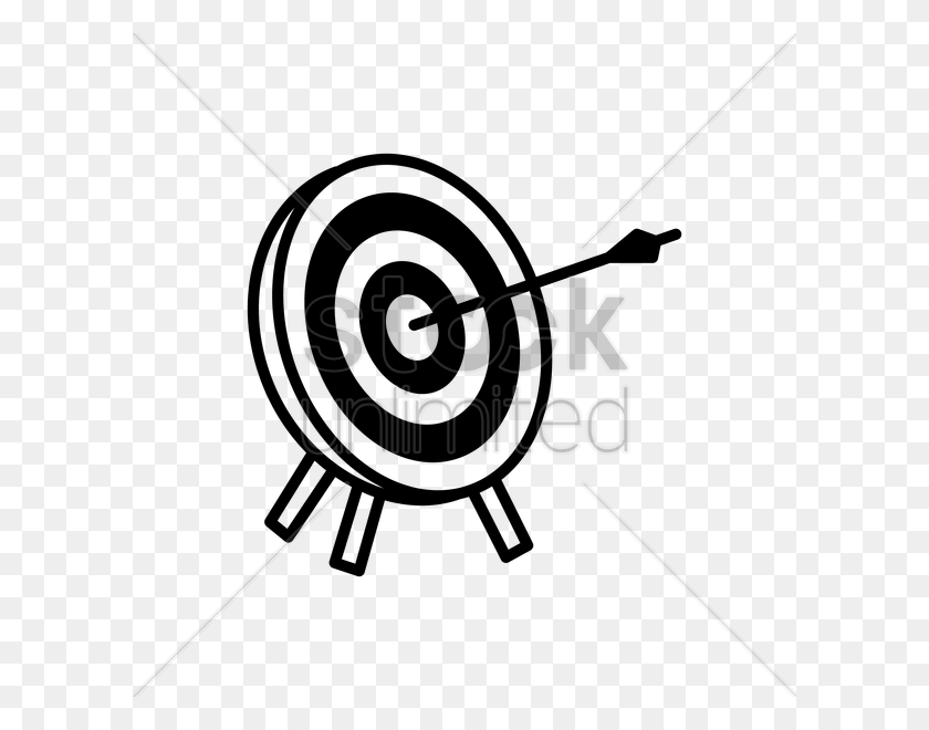 600x600 Target With Arrow Vector Image - Target Clipart Black And White