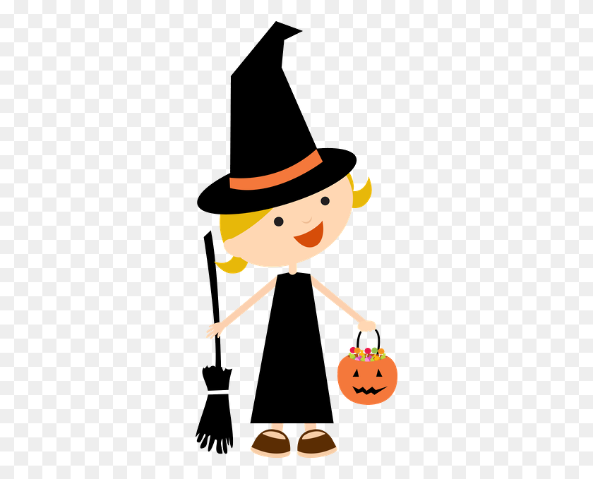 286x619 Tarjetas Witches, Clip Art - Happy Halloween Clipart