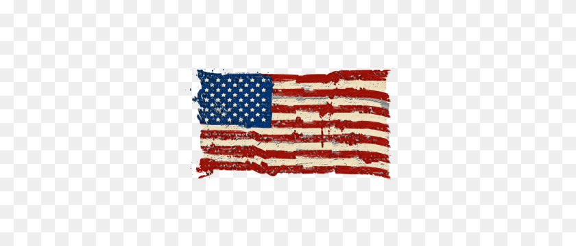 300x300 Bandera Americana Hecha Andrajos - Clipart De Bandera Apenada