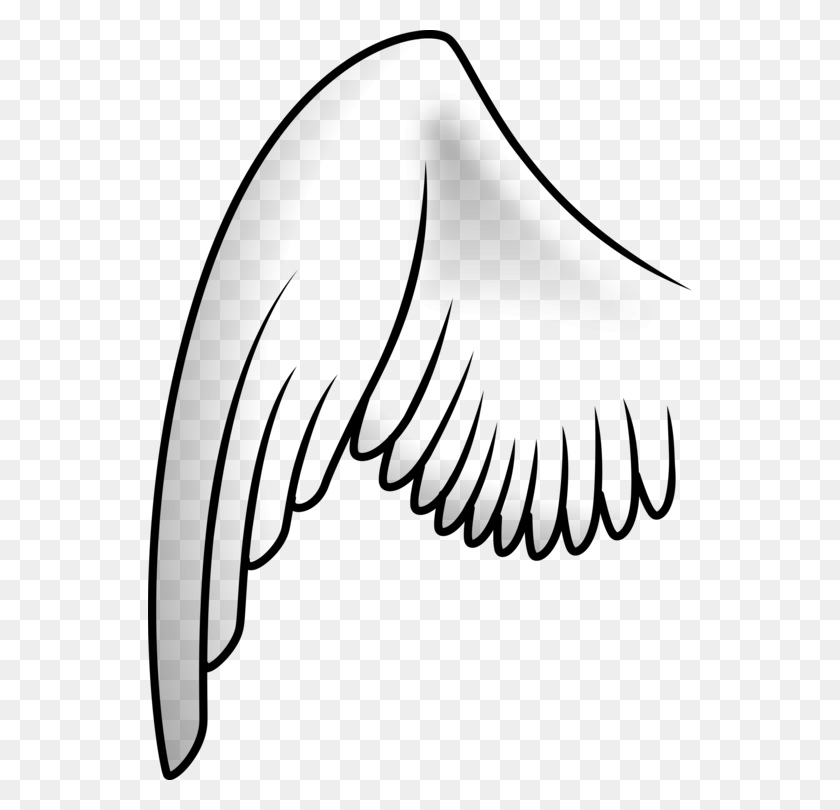 544x750 Tattoo Clip Art Download Angel Wing Drawing - Wing Clipart Black And White