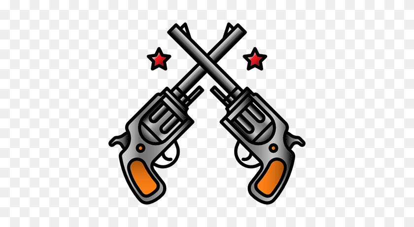 400x400 Tattoo Colored Old School Weapons Swag Dope - Tattoo Gun PNG