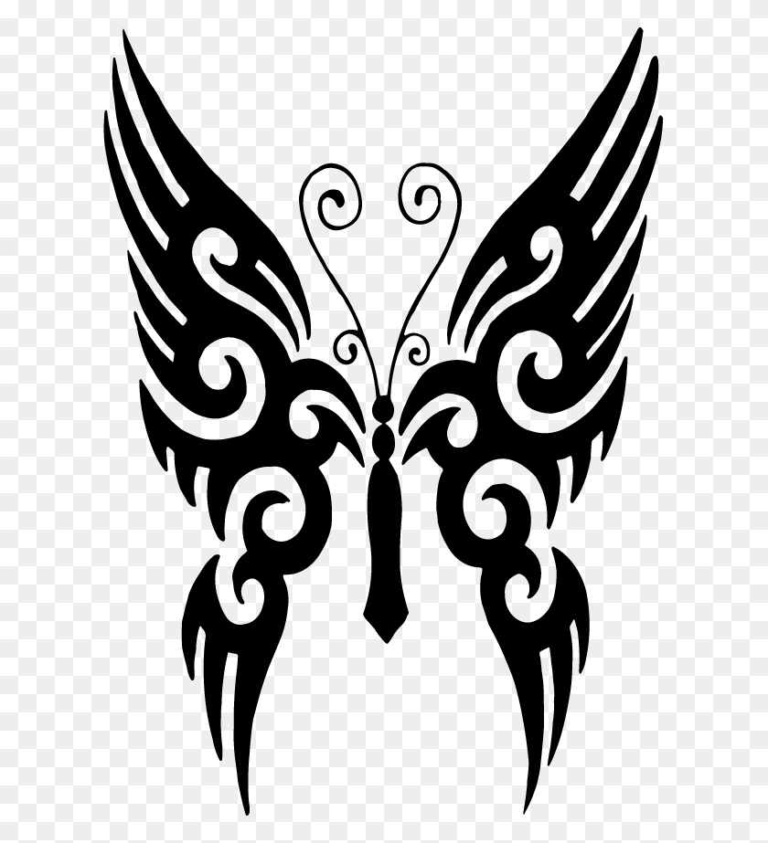 613x863 Diseños De Tatuaje Clipart Mariposa - Mariposa Contorno Clipart
