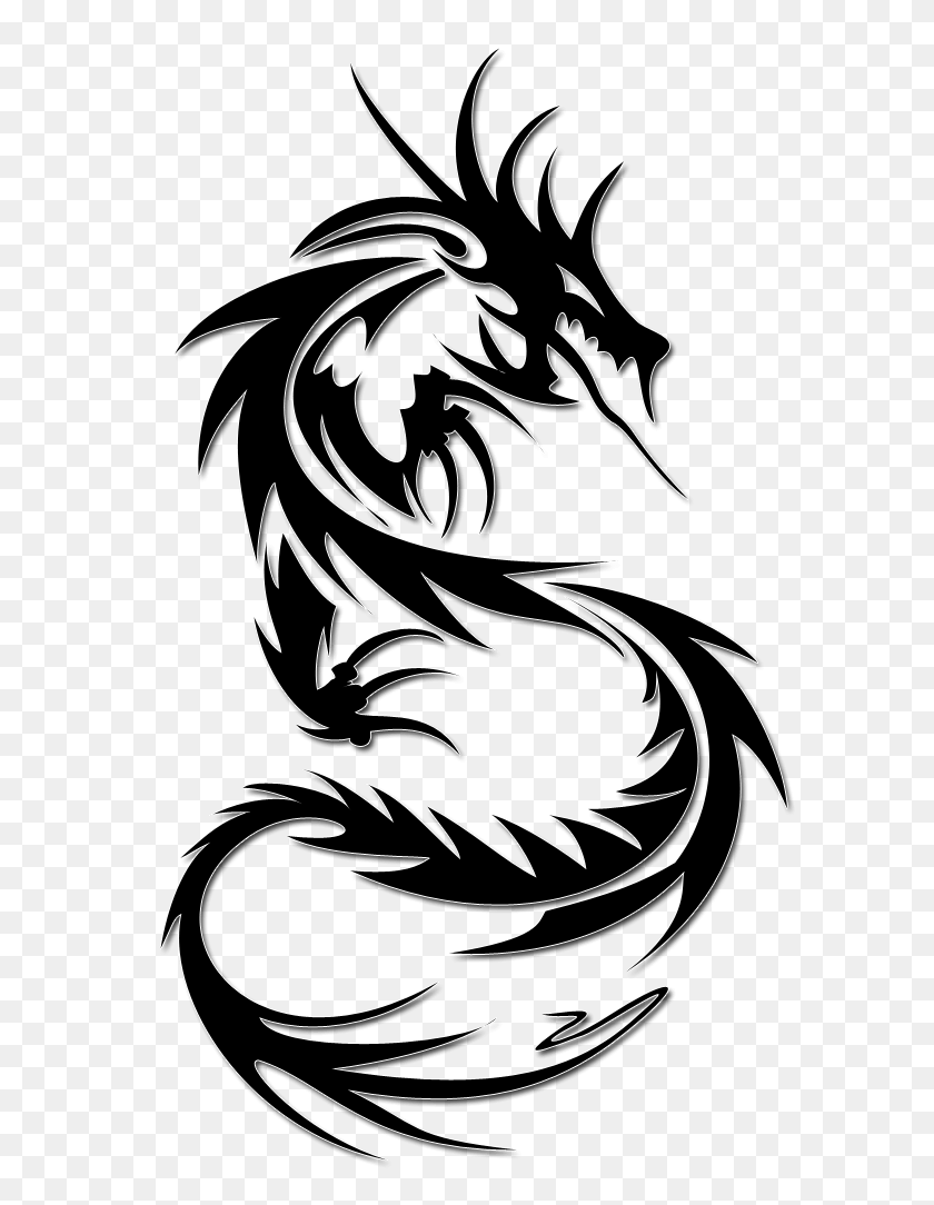 604x1024 Tattoo Dragon Png Image - Black Dragon PNG