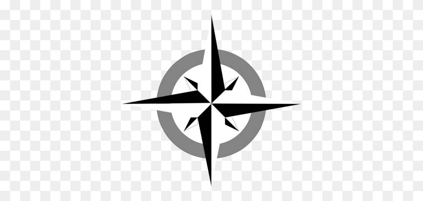 354x340 Tattoo Nautical Star Compass Rose Cardinal Direction Free - Simple Compass Clipart