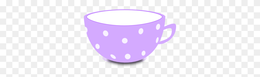 298x189 Tea Cup Purple And White Clip Art - Tea Cup Clipart Black And White