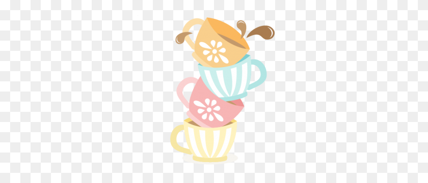 300x300 Tea Cups Stacked Cutting For Scrapbooking Cute - Tea Clipart