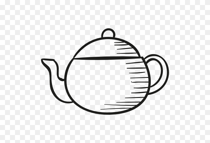 512x512 Tea, Drinks, Hot Drink, British, Food, Coffee Pot Icon - Teapot Clipart Black And White