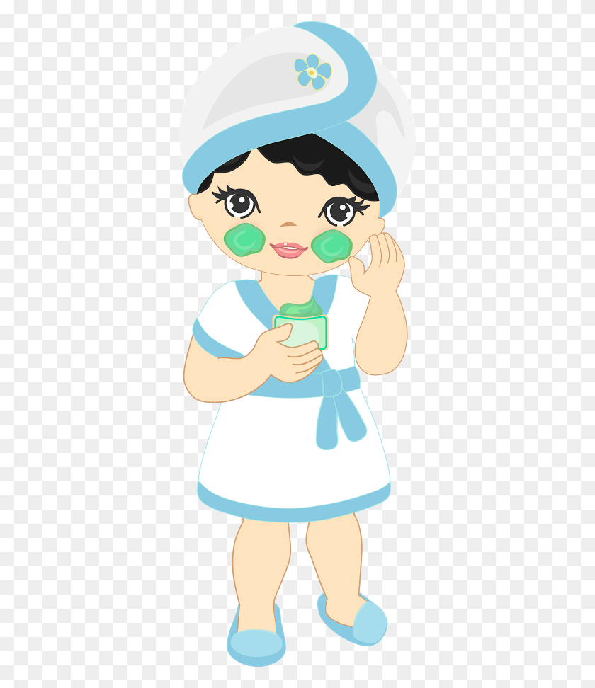 334x912 Tea Party And Birthday - Spa Girl Clipart