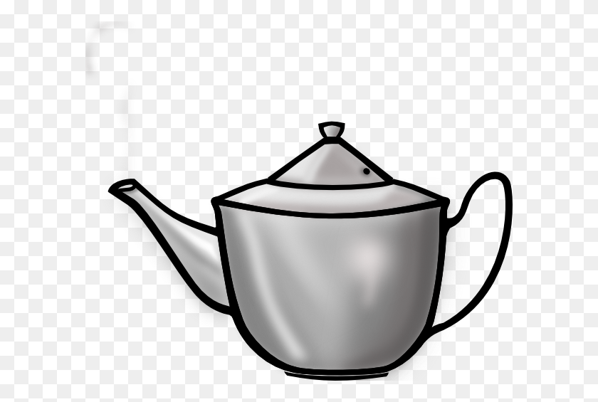 600x505 Tea Pot Png, Clip Art For Web - Tea Clipart Black And White