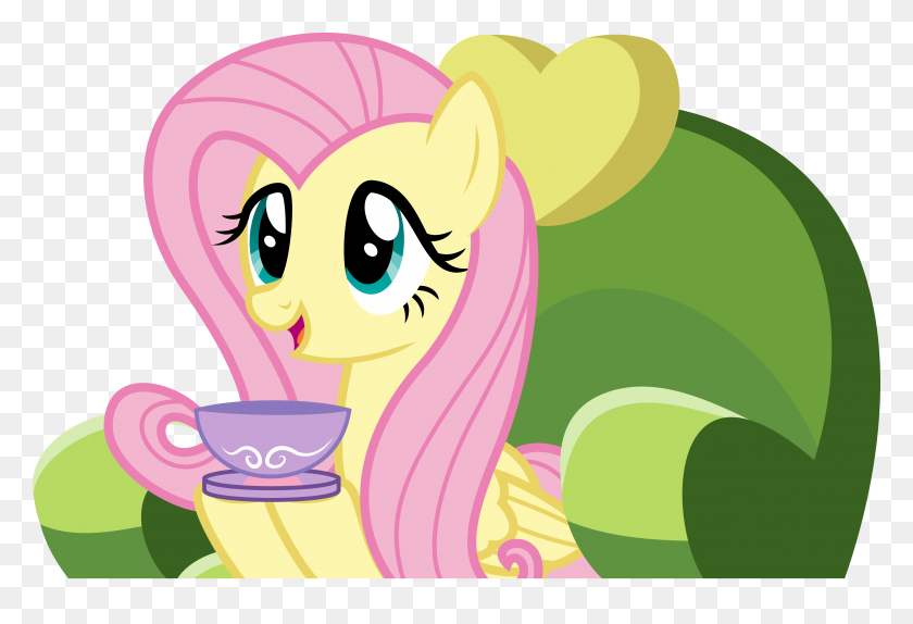 4547x3000 Tea Time With Fluttershy - Fluttershy PNG