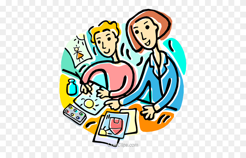 433x480 Teacher And Student Working Clipart - Working Together Clipart
