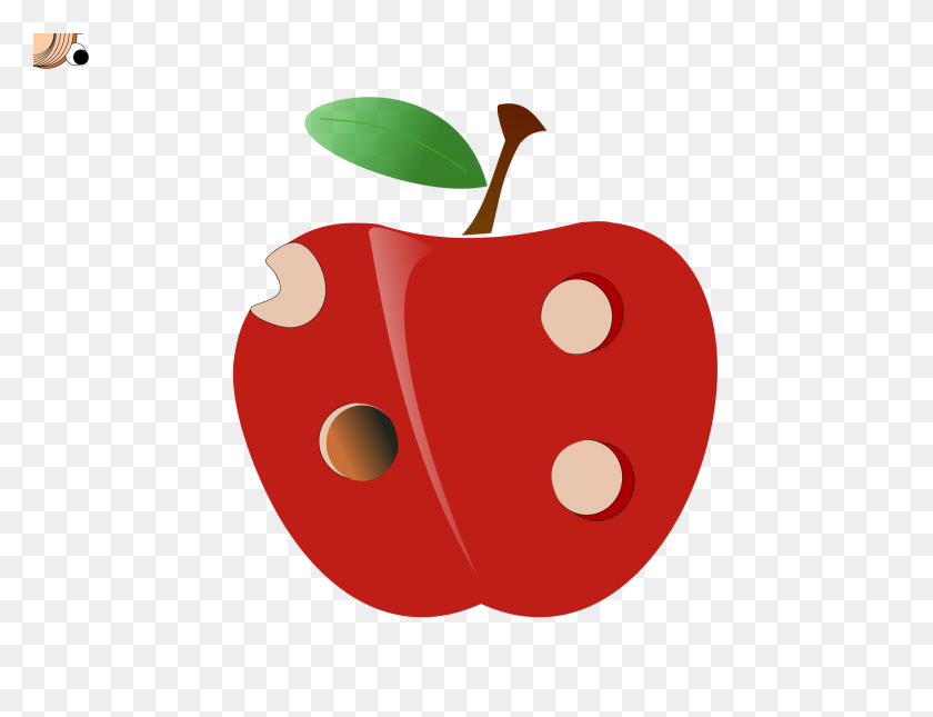 2400x1800 Teacher Apple Worm Eating Red Cartoon Illustration Clip - Eaten Apple Clipart