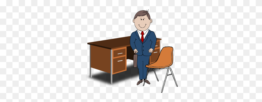 300x269 Teacher Manager Between Chair And Desk Png Clip Arts For Web - Person Sitting In Chair PNG