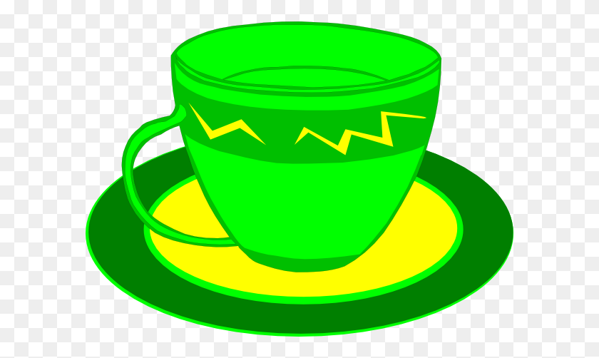 600x442 Teacup Yellow Green Clip Art - Tea Cup Clipart