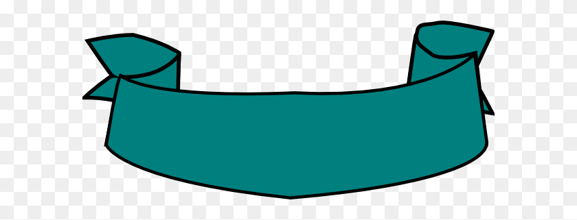 600x261 Teal Banner Curved Clip Art - Banner Vector PNG