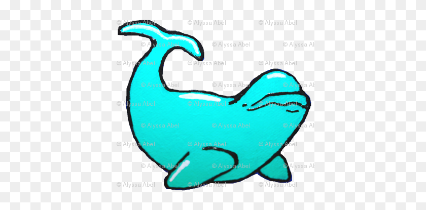 400x355 Tela Verde Azulado De Ballenas Beluga - Clipart De Ballena Beluga