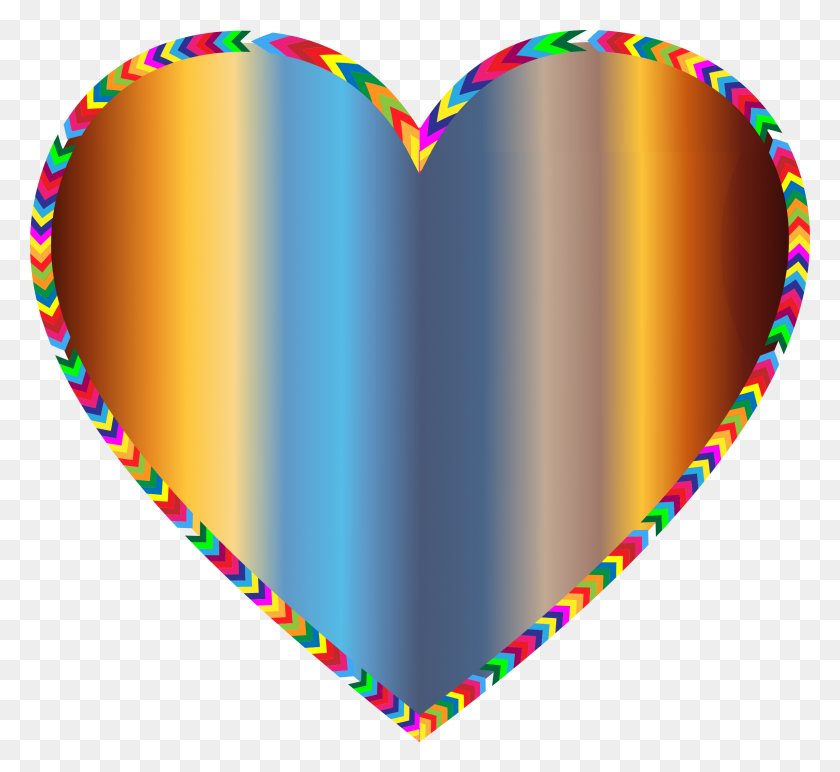 2350x2146 Teal Clipart Colourful Heart - Heart And Arrow Clipart