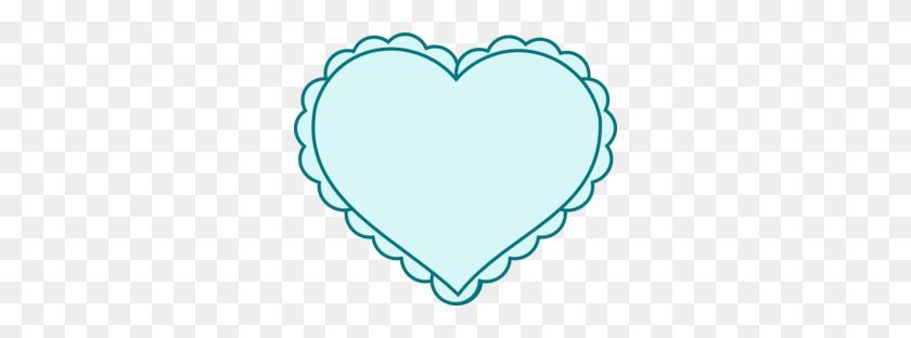 298x252 Teal Heart With Lace Outline Clip Art - Free Lace Clipart