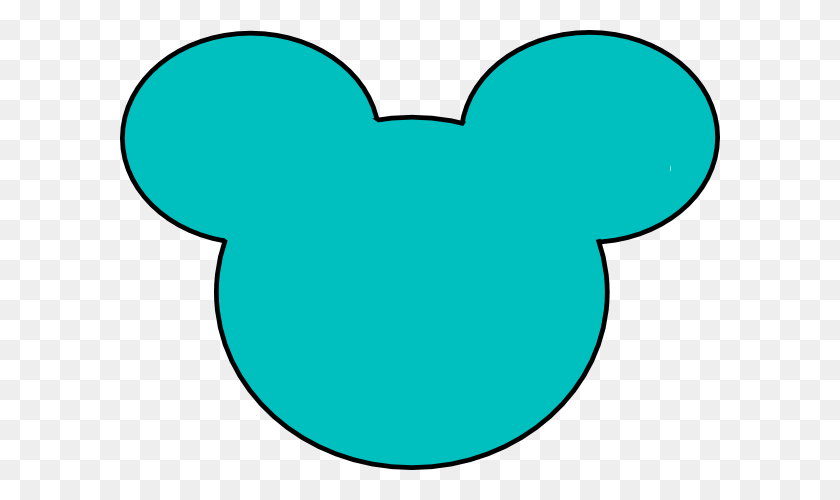 600x440 Teal Mickey Mouse Outline Clip Art - Mickey Mouse Clipart Black And White