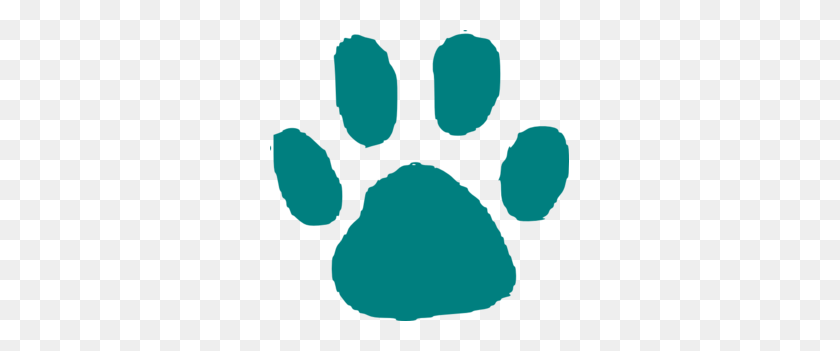 Teal Paw Print Clip Art - Dog Paw Clipart