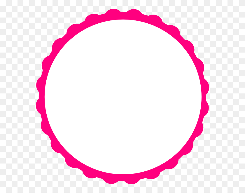 594x601 Teal Scallop Circle Frame Clip Art - Pink Frame Clipart