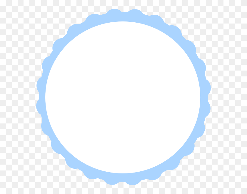 594x600 Teal Scallop Circle Frame Clip Art - Scalloped Circle Clipart