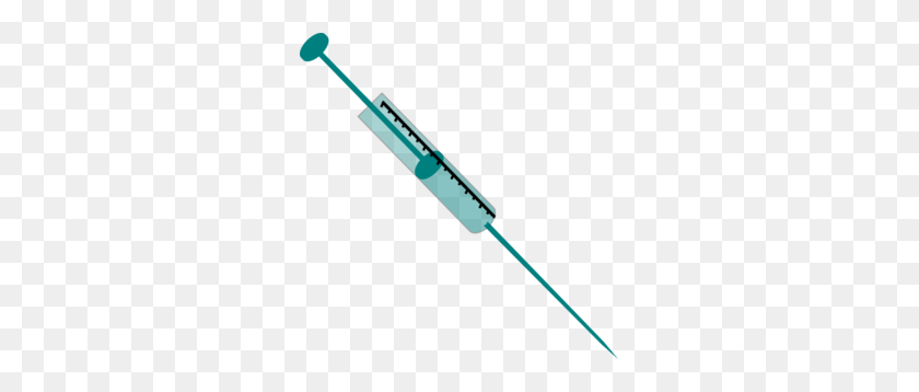 291x298 Teal Syringe Injection Clip Art - Syringe Clipart