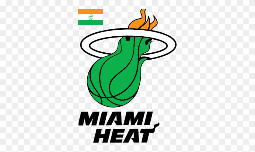 324x442 Team City Flag Recolor - Miami Heat Logo PNG