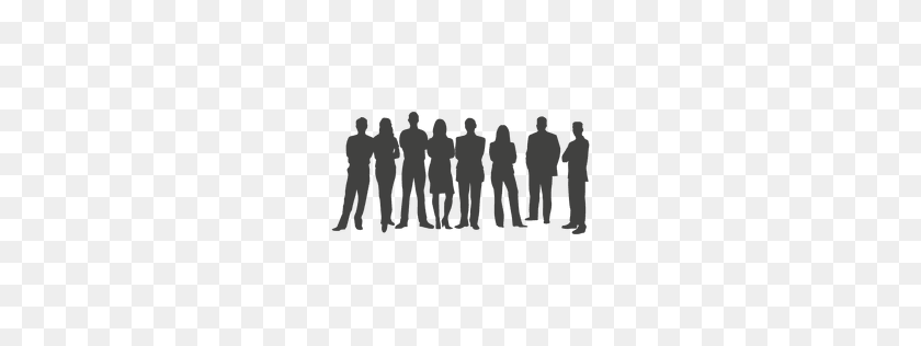 256x256 Team People Silhouette - Crowd Silhouette PNG
