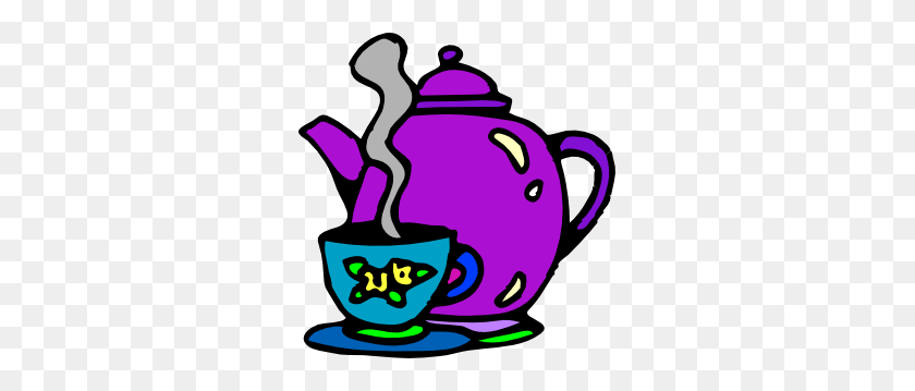 291x299 Teapot Clipart Fifteen - Purple Fish Clipart