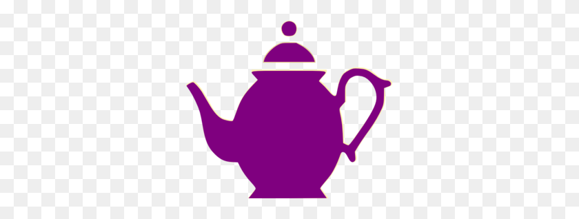 299x258 Teapot Clipart Purple - Tea Set Clipart