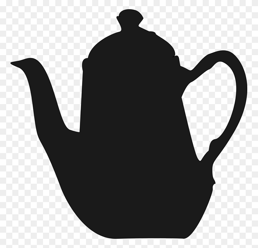 771x750 Чайник Белый Чай Чашка Черный Чай - Чай Клипарт Черный И Белый