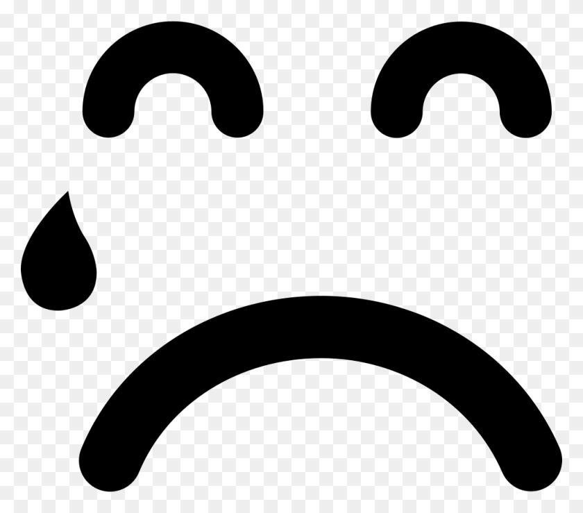 980x854 Teardrop Falling On Sad Emoticon Face Png Icon Free Download - Teardrop PNG