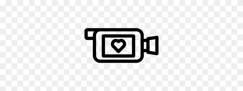 Technology, Cam, Wedding, Heart, Video Camera Icon - Camera With Heart Clipart