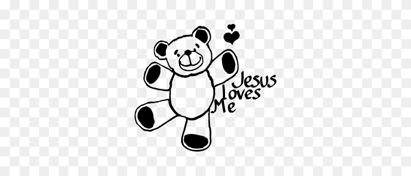 300x300 Teddy Bear - Jesus Loves Me Clipart