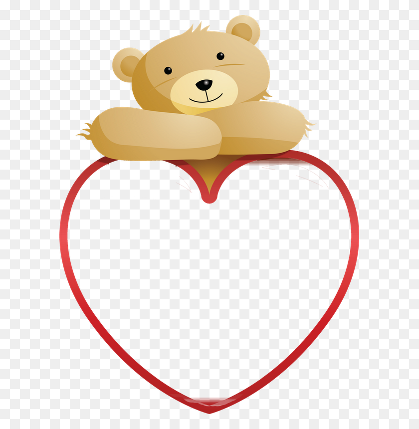 601x800 Teddy Bear And Heart Clip Art - Bear Cub Clipart