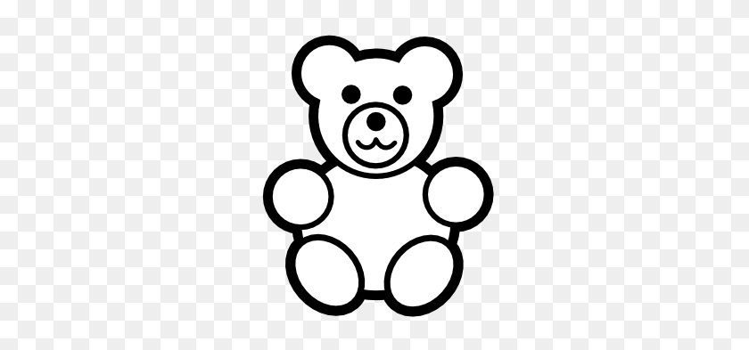 333x333 Teddy Bear Clip Art Black And White - Nut Clipart Black And White