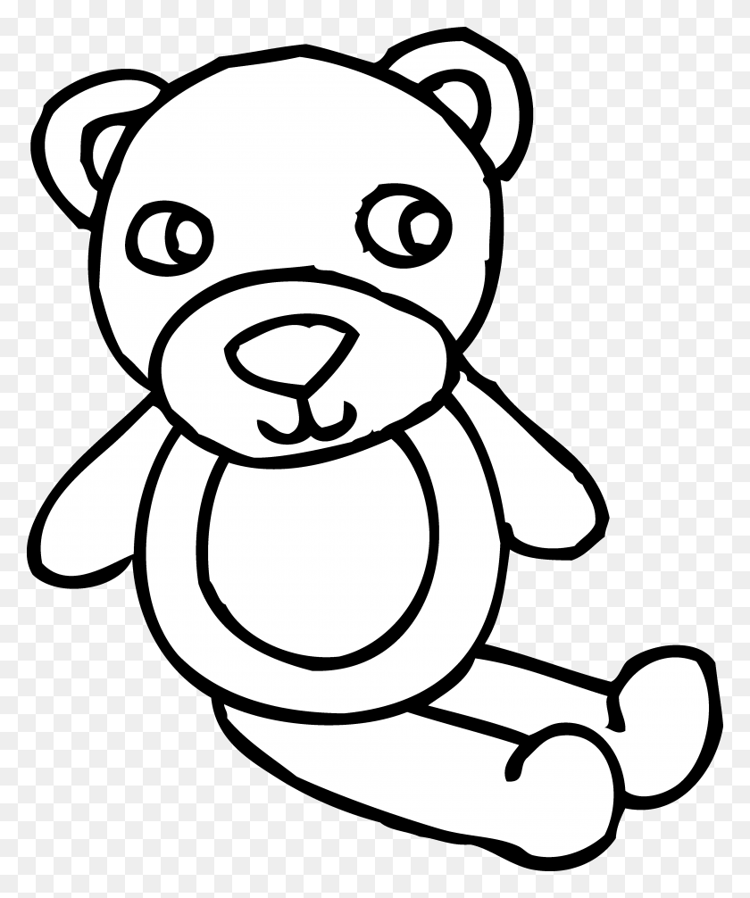 4006x4862 Teddy Bear Clip Art Black And White - Smart Clipart Black And White