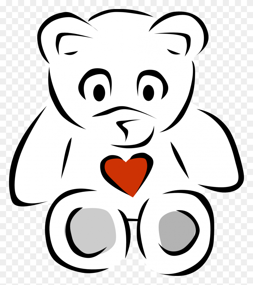 1871x2123 Teddy Bear Clipart Black And White - Polar Bear Clipart Free