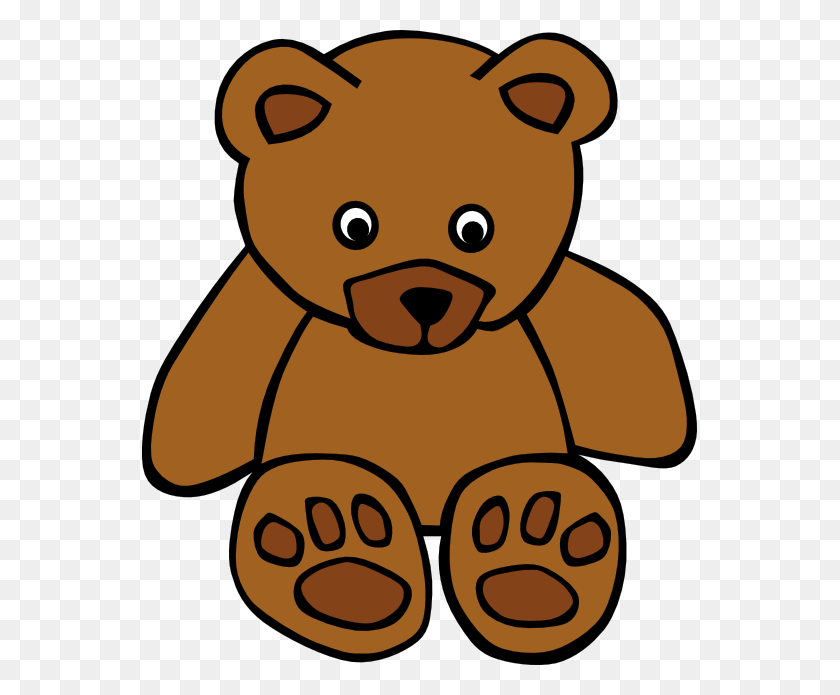 555x635 Teddy Bear Clipart Black And White - Black And White Clipart Bear