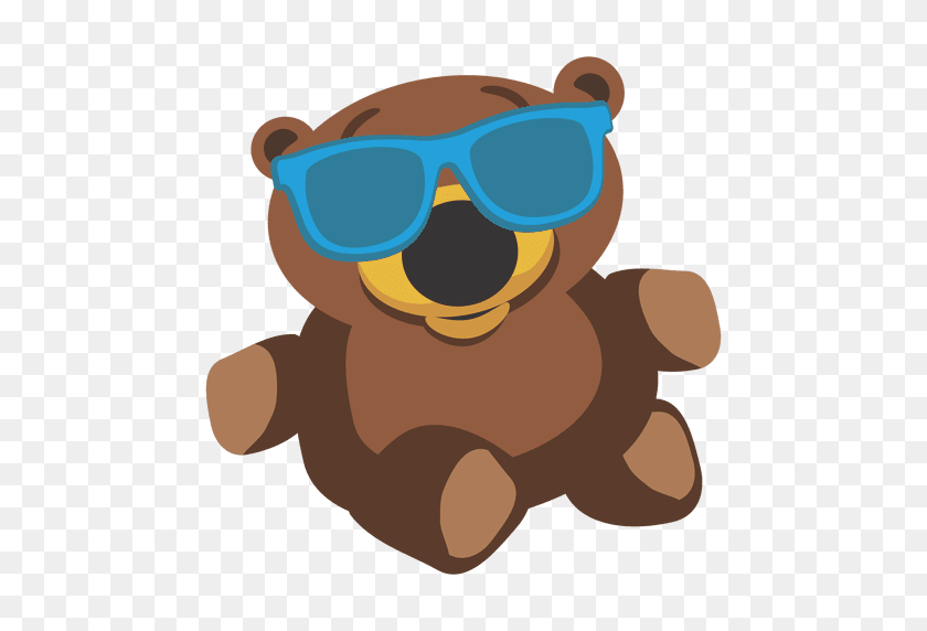 512x512 Teddy Bear Doll With Glasses - Cartoon Sunglasses PNG
